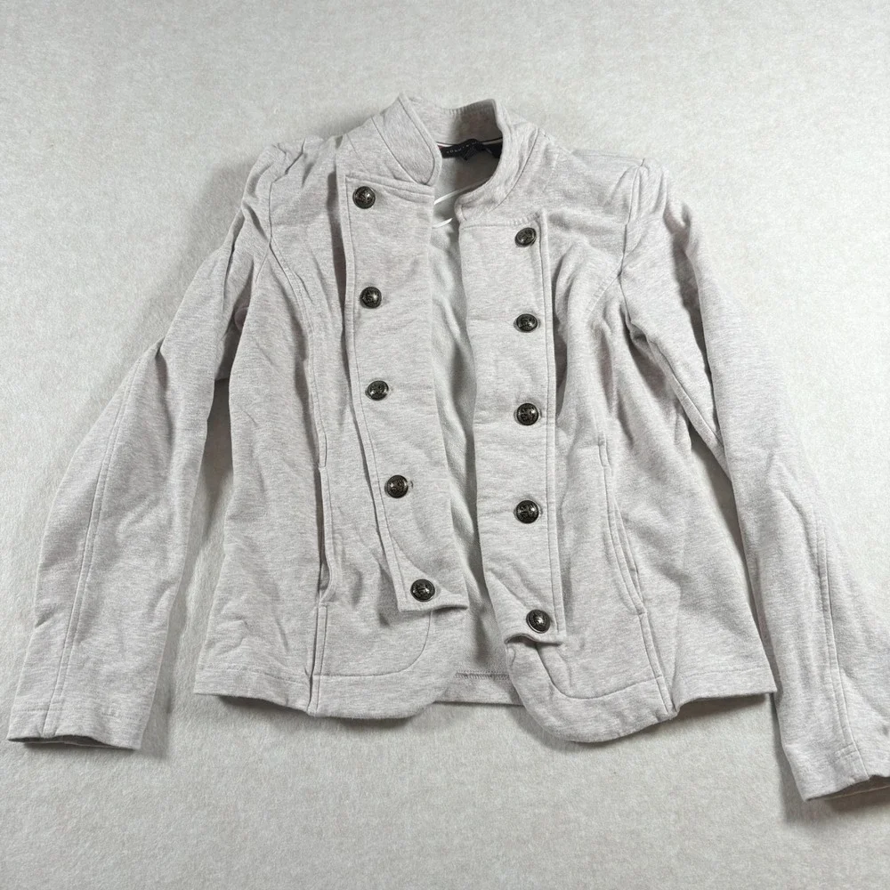 Tommy Hilfiger Womens Military Jacket Medium Double Breasted Knit Coat